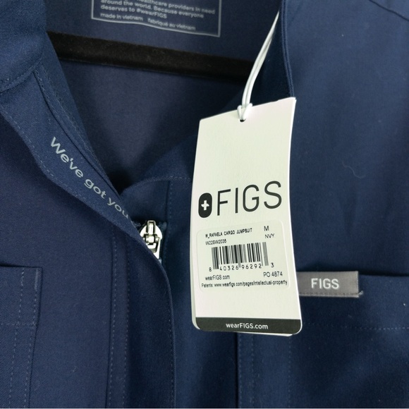 NWT FIGS Navy Blue Rafaela Cargo Jumpsuit Scrubs - Picture 11 of 15